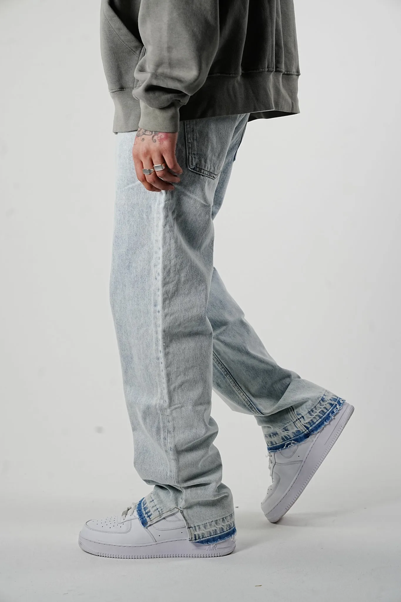 Premium Baggy Fit Destroyed Light Blue Jeans