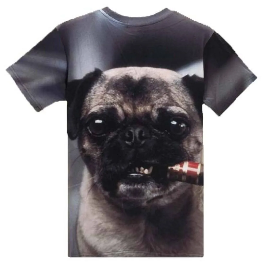 Pug Smoking a Cigar Animal Meme Graphic Digital Print T-Shirt | DOTOLY