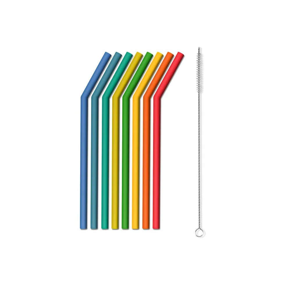 Rainbow Silicone Straws