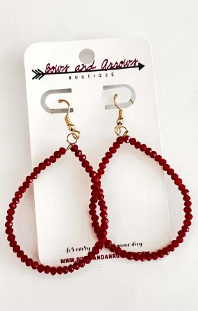 The Beaded Teardrop Earring (Garnet)