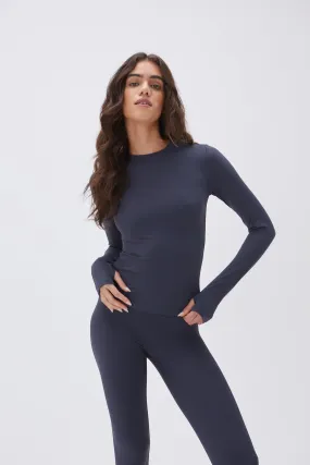 Ultimate Long Sleeve Longline Top - Midnight Blue