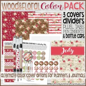 WOOD&FLORAL Color Pack {Alternate Covers/Accessories for Planners/Journals} PRINTABLE