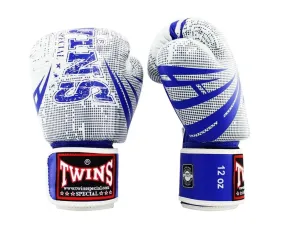 泰拳拳套 Thai Boxing Gloves :TWINS FBGVL3-TW5 BLUE/WHITE